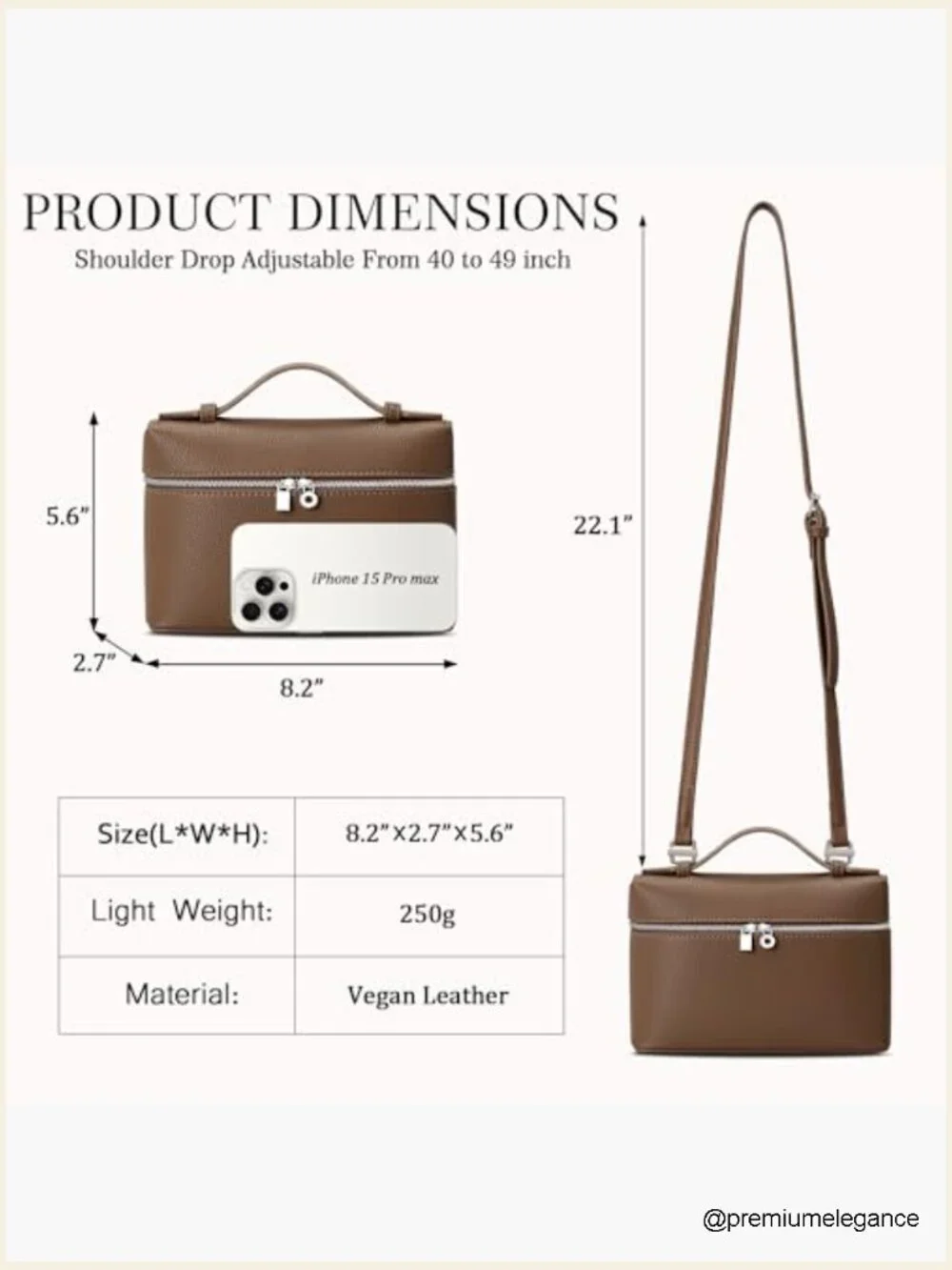Clear Crossbody Bag Stadium Approved Vegan Leather Purse